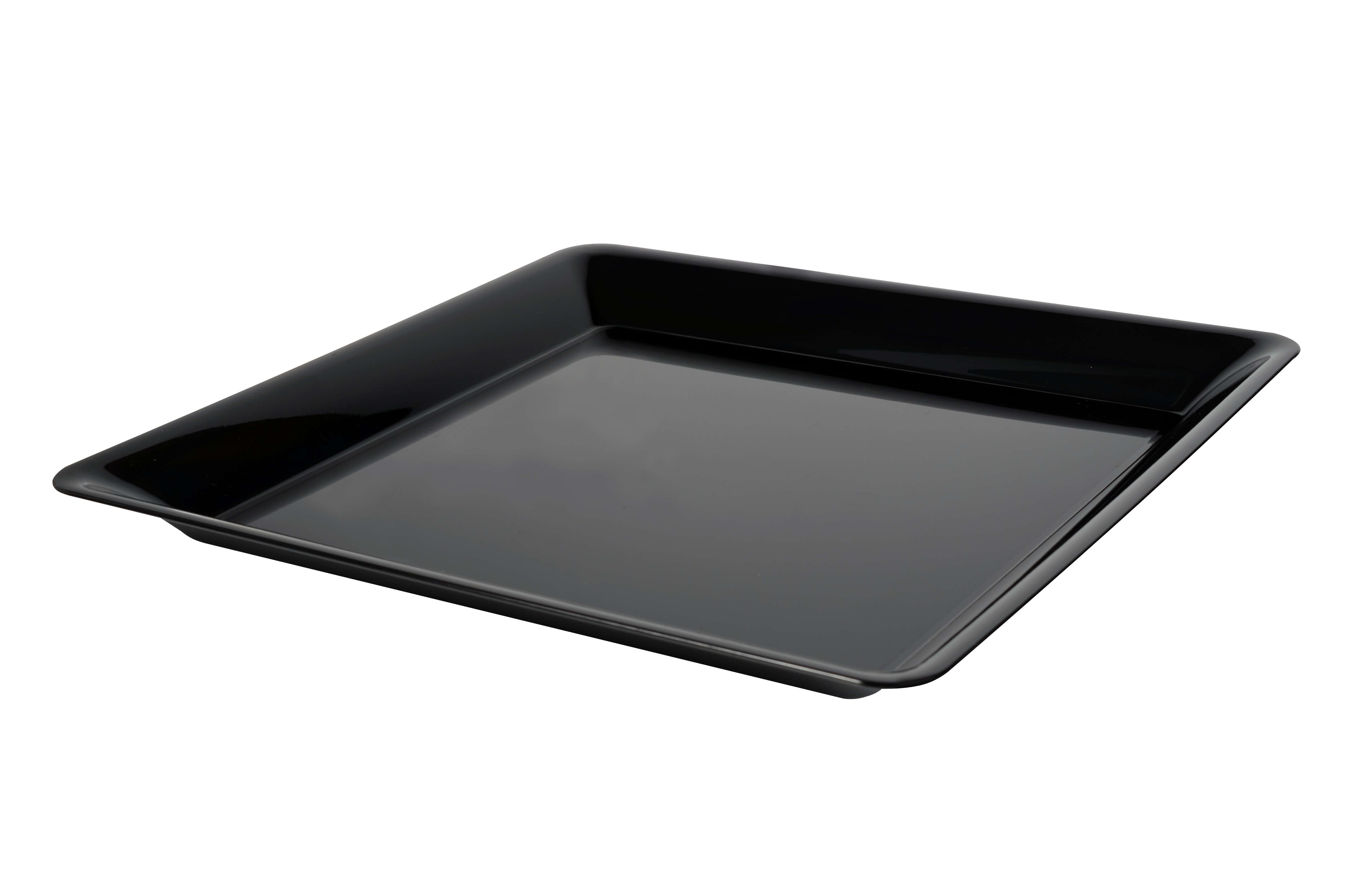 Fineline Platter Pleasers 3541-BK 14 x 14 Plastic Black Square Tray